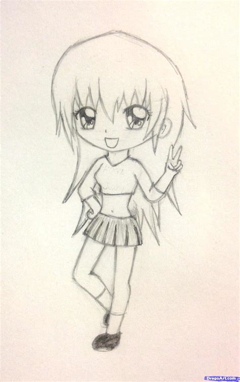 Signup for free weekly drawing tutorials. how to draw a chibish girl, Step by Step, Chibis, Draw ...
