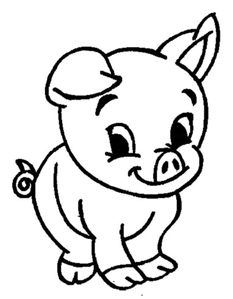 Would you like to make a pig coloring pages idea? Adorable Baby Pig Coloring Page : Coloring Sky