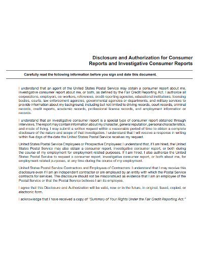 Free 10 Investigative Consumer Report Samples Disclosure