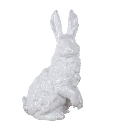 Privilege Traditional White Ceramic Rabbit 20321