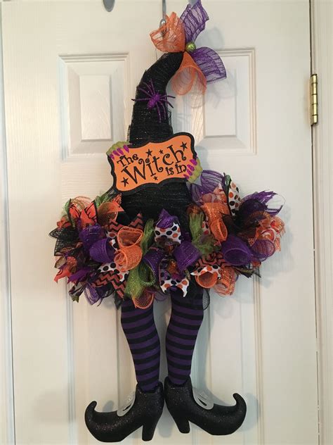 Dollar Tree Witch Hat Transformed Wreath Crafts Cricut Halloween