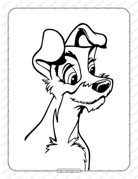 Printable Lady and the Tramp Pdf Coloring Book - Free Printable