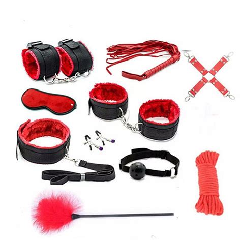 Sex Handcuffs Nipple Clamps Whip Mouth Gag Sex Mask Anal Plug Bdsm
