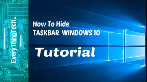 How To Hide Taskbar Windows 10 Spainjawer