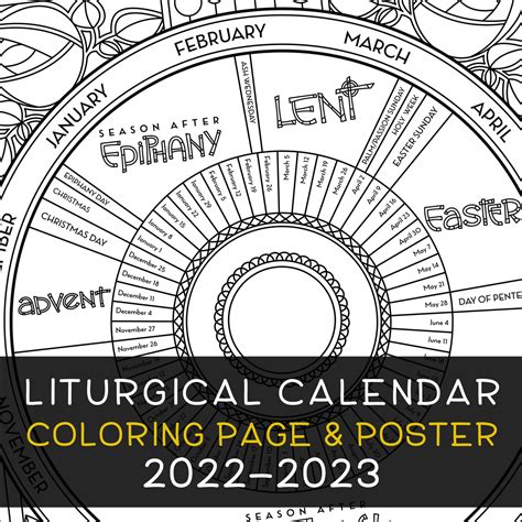 Liturgical Calendar Coloring Page And Poster 20222023 — Illustrated