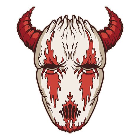 diseño png y svg de máscara de diablo con cuernos rojos y blancos para camisetas