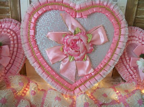 Big Beautiful Pink Fancy Vintage Valentine Heart Candy Etsy