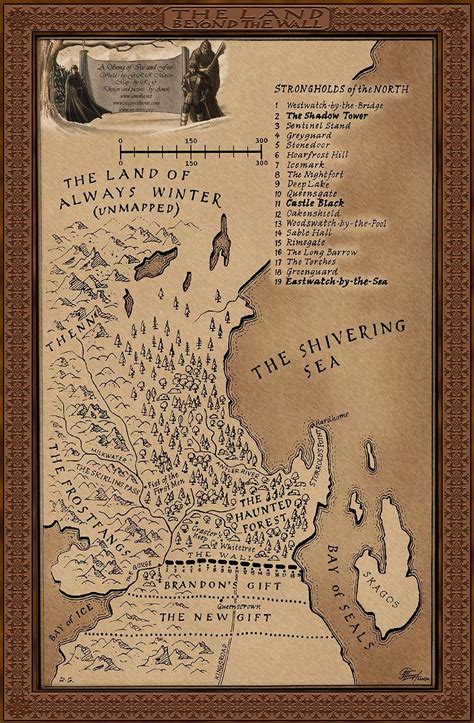 Map Beyond The Wall Map Game Of Thrones Artwork A Song Of Ice And Fire