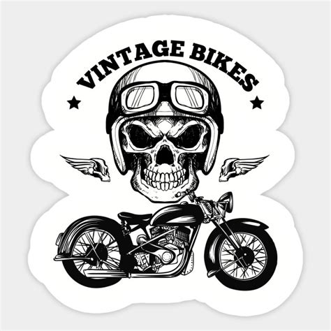 Vintage Bikes Skull Motorcycle Motorcycles Sticker Teepublic