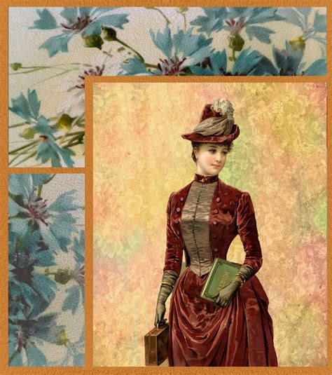 Victorian Lady Flowers Collage Free Stock Photo Public Domain Pictures