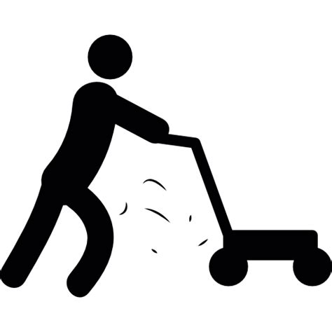 People Lawn Grass Yard Mowing Icon