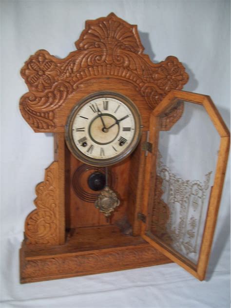 Antique Ingraham Mantle Clock Key Wind Pendulum Movement Etsy