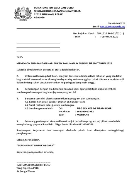 Surat Mohon Sumbangan Pdf