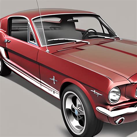 1966 Ford Mustang Cherry Red · Creative Fabrica