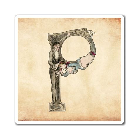 Magnet Featuring The Letter P From The Erotic Alphabet 1880 By Frenc Flashback Shop
