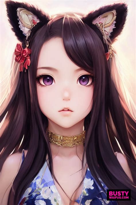 Artstation Busty Waifus Catgirl 2