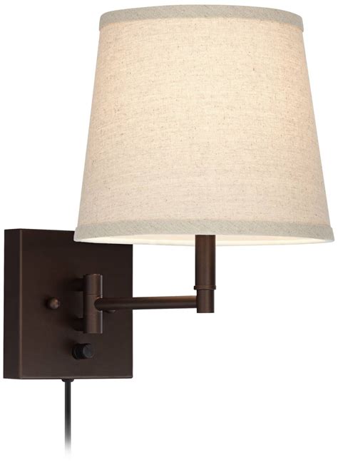 Lanett Painted Bronze Plug In Swing Arm Wall Lamp Set Of 2 With Cord