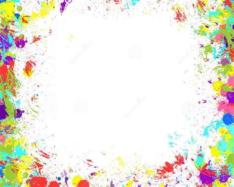 Colorful Inky Splash Frame Border Stock Illustration