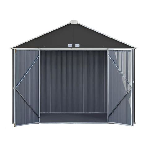 Arrow 10 Ft X 8 Ft Ezee Shed Galvanized Steel Storage Shed In The Metal