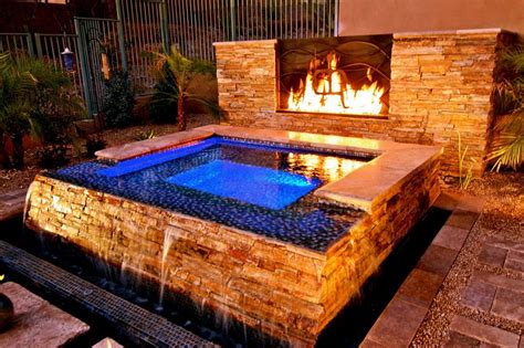 stunning backyard hot tub with water fall hot tub outdoor hot tub backyard backyard spa