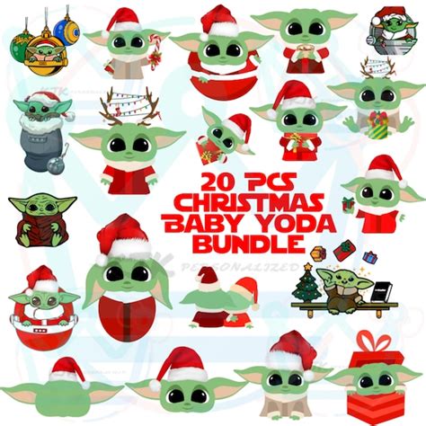 Baby Yoda 20 Pcs Christmas Day Bundle Svg Eps Png Dxf Etsy