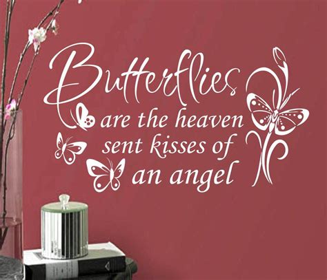 Girl Wall Decal Butterflies Are Kisses Bedroom Nursery Quote Kissing Quotes Butterfly Quotes