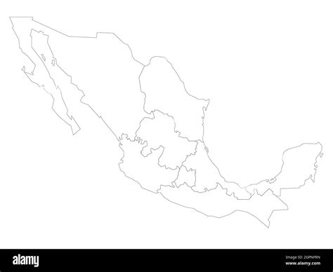 Political Map Of Mexico Administrative Divisions Regions Simple