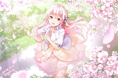 Pink Anime Girl Wallpaper