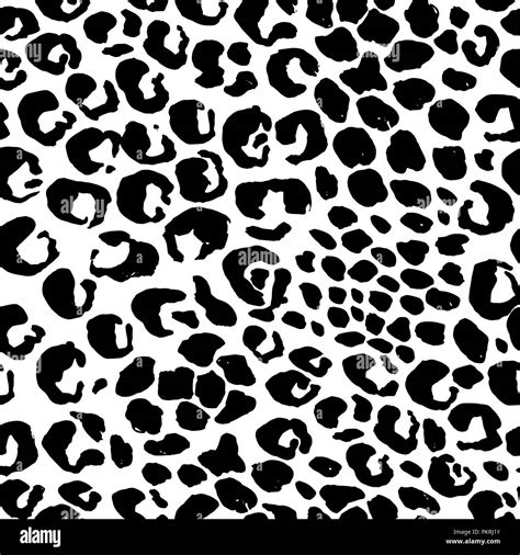 Vector Illustration Leopard Print Seamless Pattern Black And White