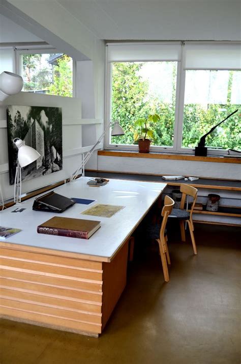 The interior of a private house on mäntyrinne. Alvar Aalto Studio & House | Workspace design, Alvar aalto ...