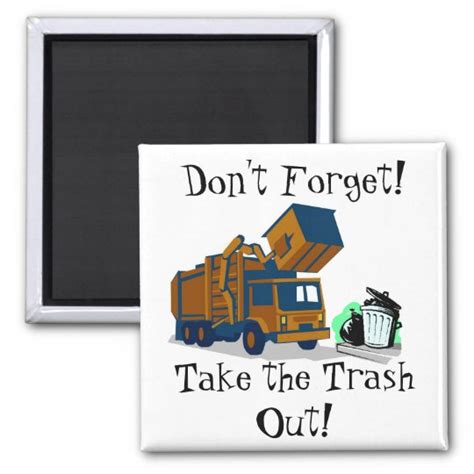 Trash Day Reminder Magnet Zazzle