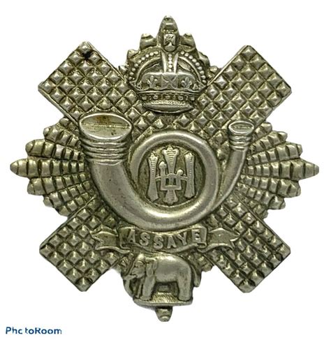 Vintage Highland Light Infantry Assaye Cap Old Badge British Military