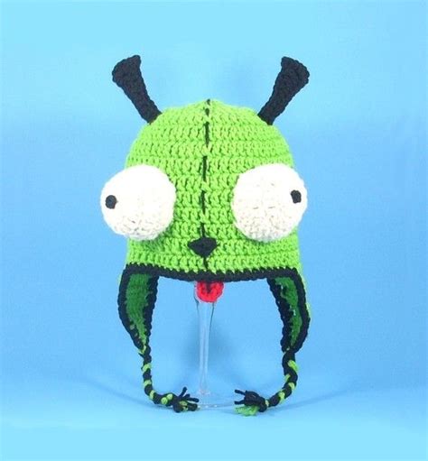 Gir Earflap Hat From Invader Zim Please Send Size Etsy Hello Kitty Crochet Cute Crochet
