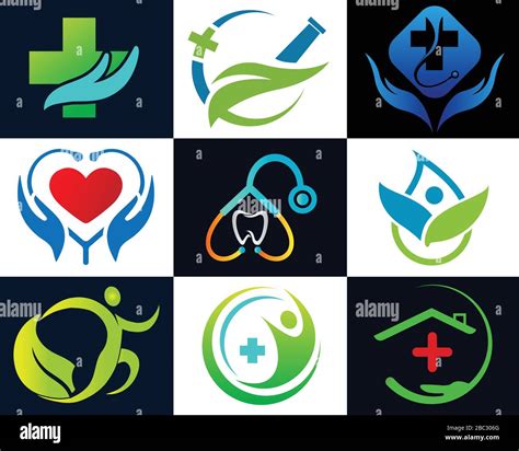 Creative Healthcare Clinic Hospital Logo Medical Leaf Natural Logo