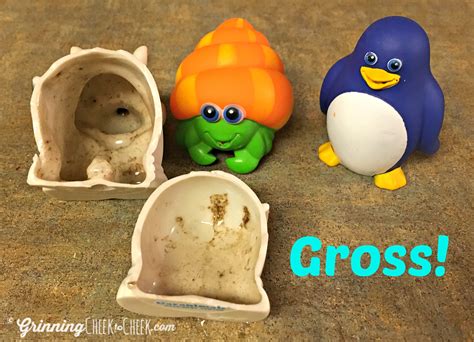 To avoid mold and mildew, bath toys need to be air dried between each use. Cleaning Bath Tub Squirt Toys #Giveaway - Grinning Cheek ...