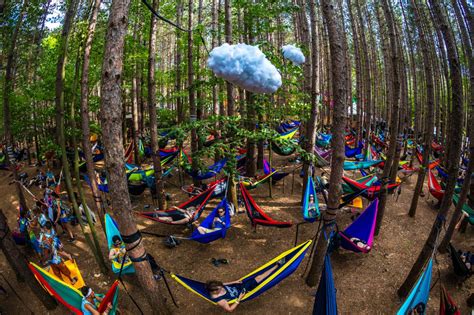 Relaxing In Hammocks At Electric Forest Forest Festival Electric
