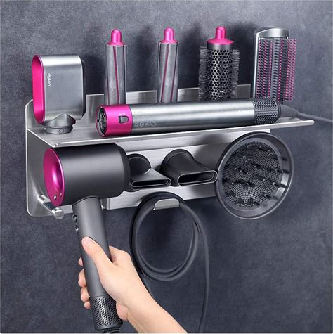 zunto hair dryer holder wall mount for dyson supersonic hairdryer with bathroom storage