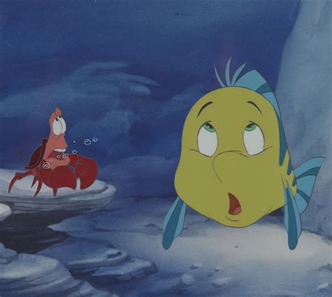 Disney The Little Mermaid Animation Cels Sebastian Flounder W Disney