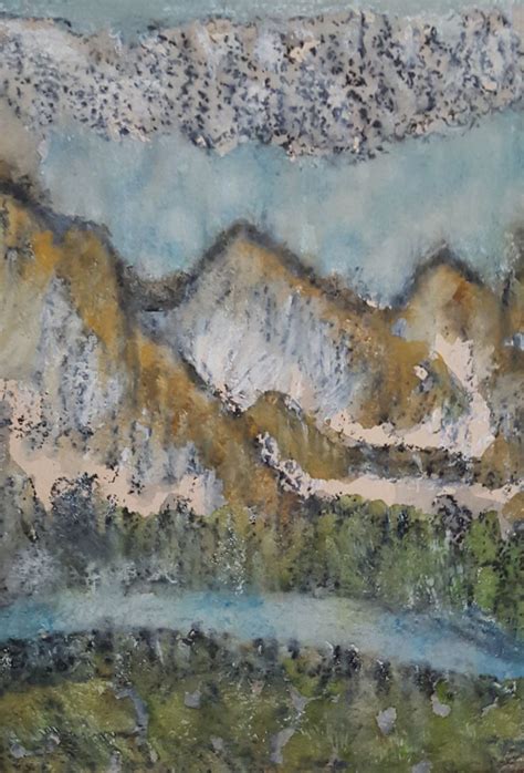 Mystic Mountains On Handmade Paper Etsy Canada Mystic Mountain