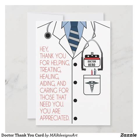 Doctor Thank You Card Zazzle Thank You Cards Custom Thank You