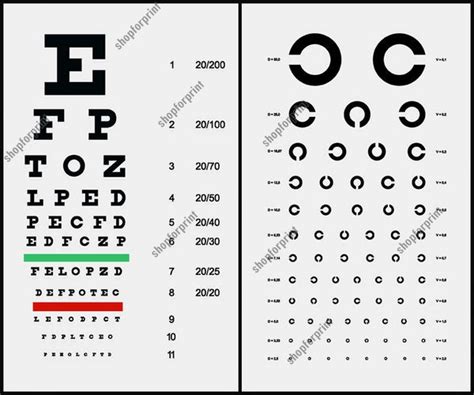 Reduced Snellen Chart Printable