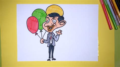 How To Draw And Color Mr Bean Video For Kids Youtube