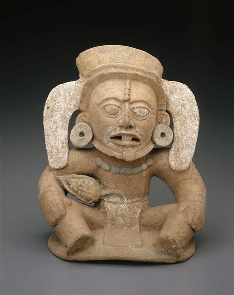 Maya Culture Figure From Vessel Top In The Form Of A Cacao Chocolate
