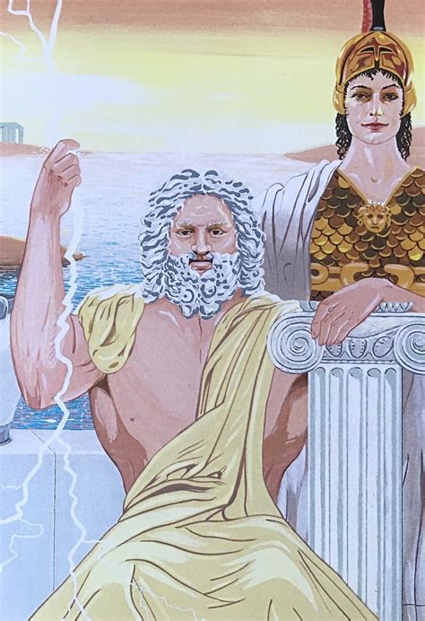 Zeus And Athena In Richard Salvuccis July 2022 Mythological Gods