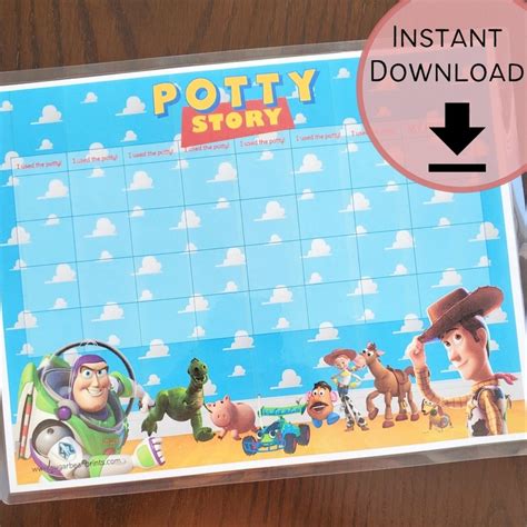Toy Story Potty Training Chart Printable Woody And Buzz Etsy België