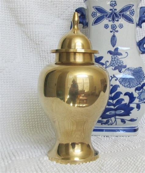 Vintage Solid Brass 95 Ginger Jar Urn Made In India Ginger Jars