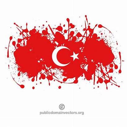 Flag Turkish Vector Splatter Graphics Clipart Ink