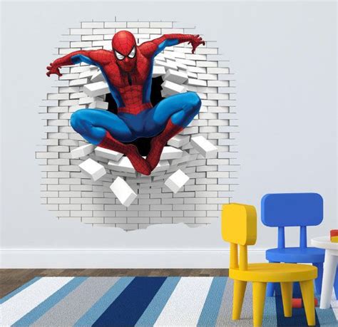 3d Spiderman Wall Decal Great For The Kids Room Spiderman Wall