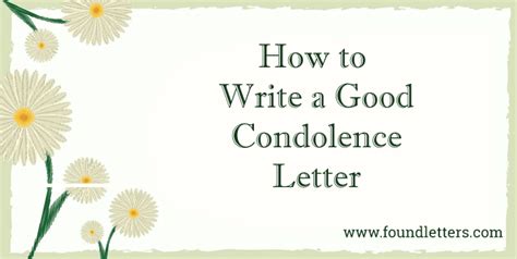 How To Write A Good Condolence And Sympathy Letter