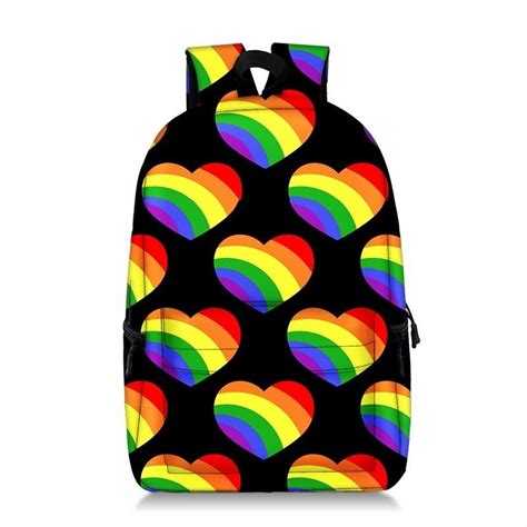 rainbow hearts lgbt gay pride backpack queerks™